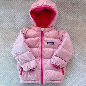 Patagonia Hi-Loft Down Jacket Puffer, 3T in Light Pink